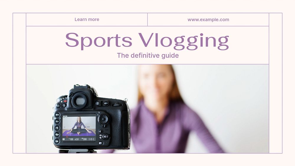 Sports vlogging  blog banner template, editable text