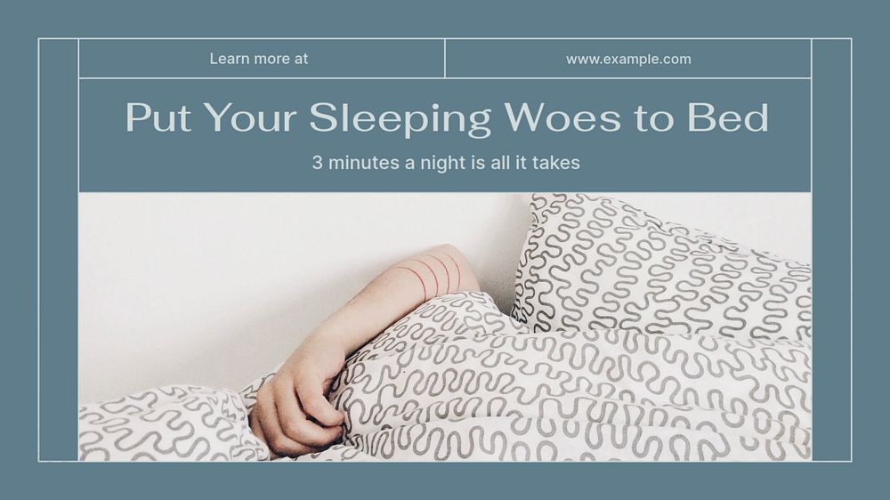 Sleep  blog banner template, editable text