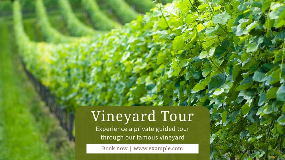 Vineyard tour  blog banner template, editable text