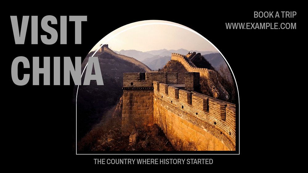 Visit China  blog banner template, editable text