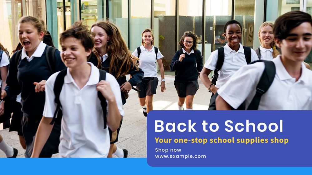 Back to school  blog banner template, editable text