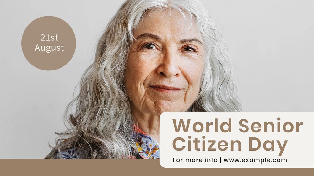 Senior citizen day  blog banner template, editable text