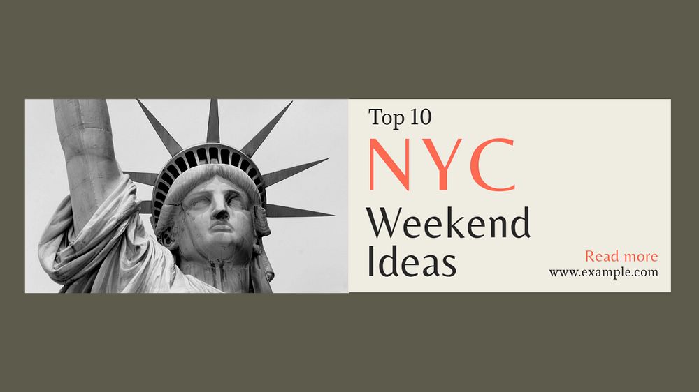 Weekend nyc  blog banner template, editable text