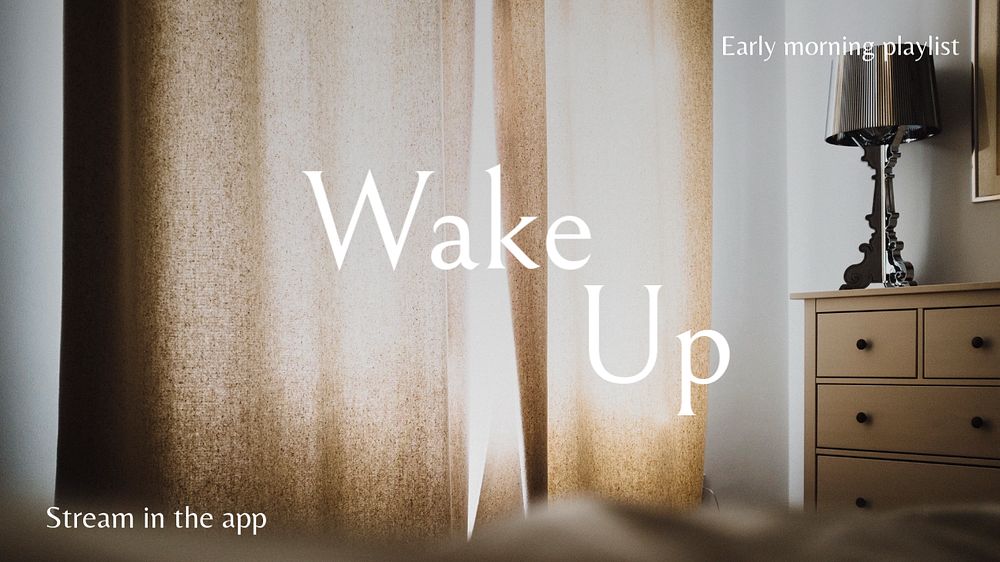 Wake up blog banner template, editable text