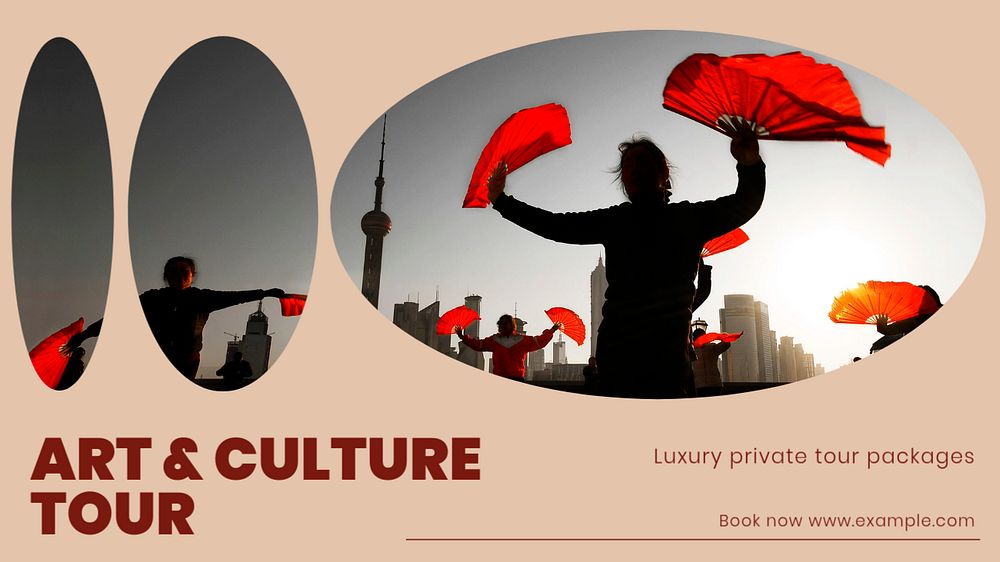 Art & culture tour  blog banner template, editable text