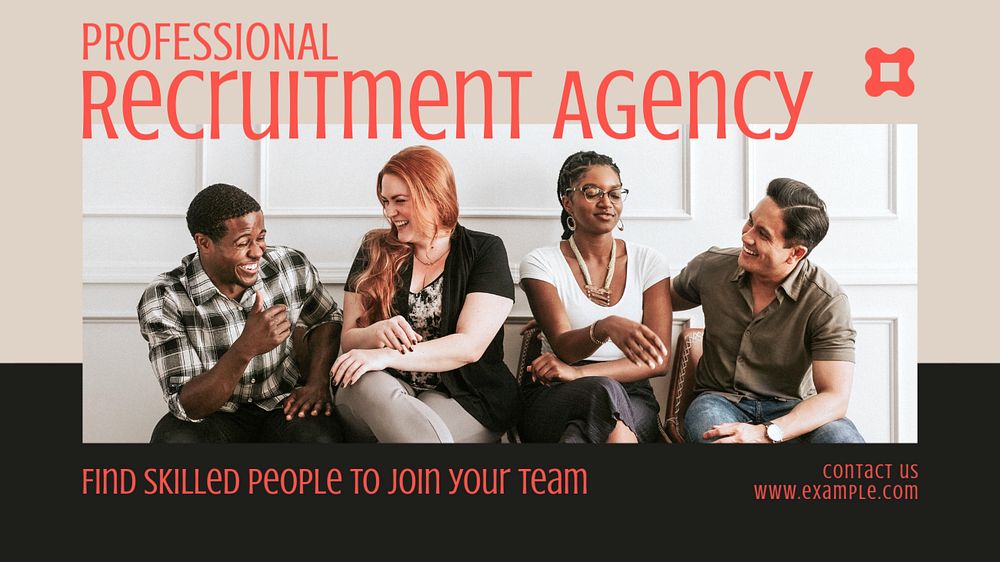 Recruitment agency  blog banner template, editable text