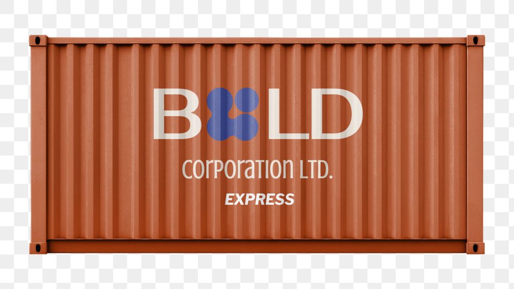 PNG Shipping container editable mockup element, cargo storage