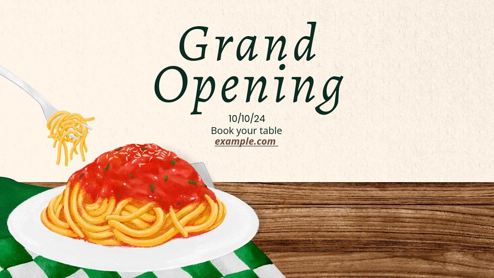 Grand opening blog banner template, editable text