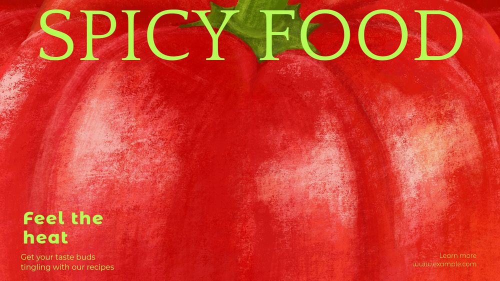 Spicy food blog banner template, editable text