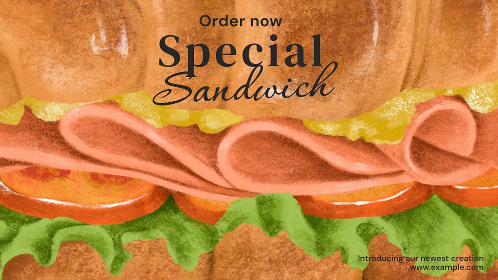 Special sandwich blog banner template, editable text