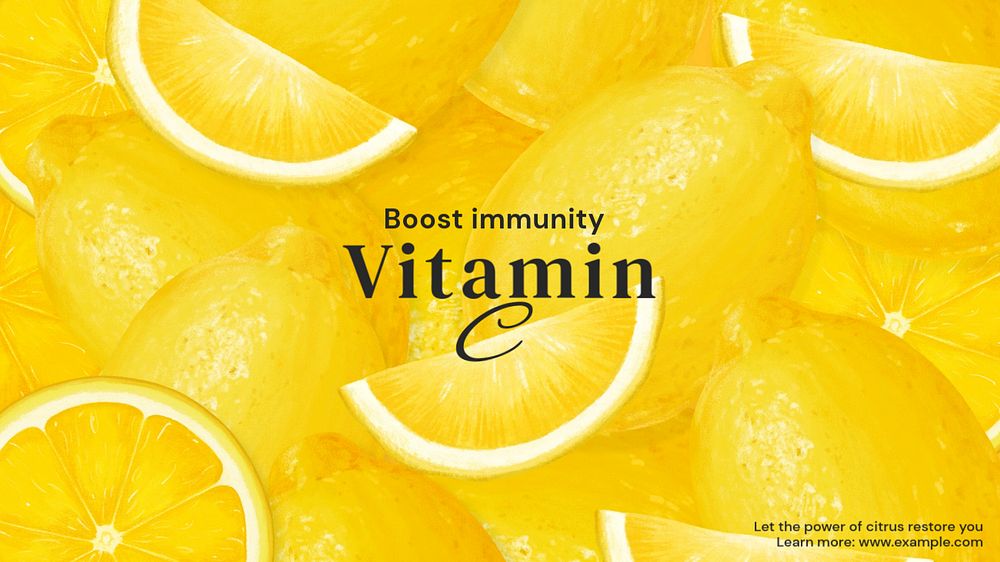 Vitamin C blog banner template, editable text