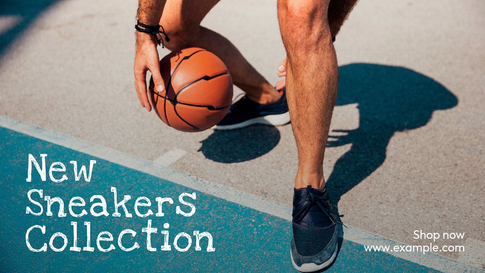 New sneakers collection blog banner template, editable text