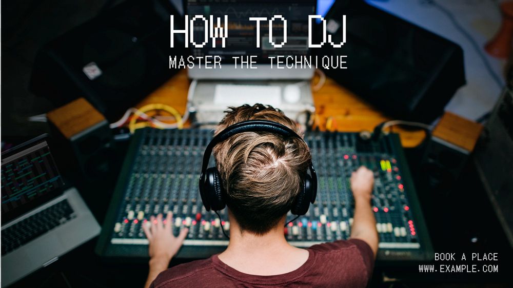 DJ masterclass blog banner template, editable text