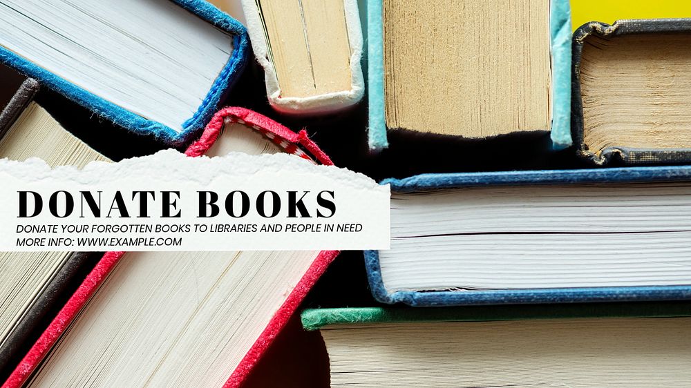 Donate books  blog banner template, editable text