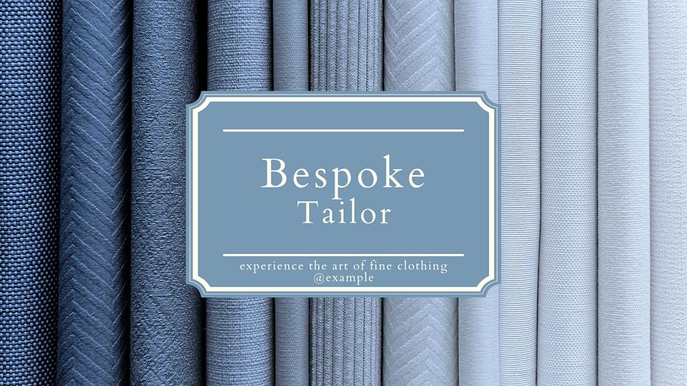 Bespoke tailor & clothing  blog banner template, editable text