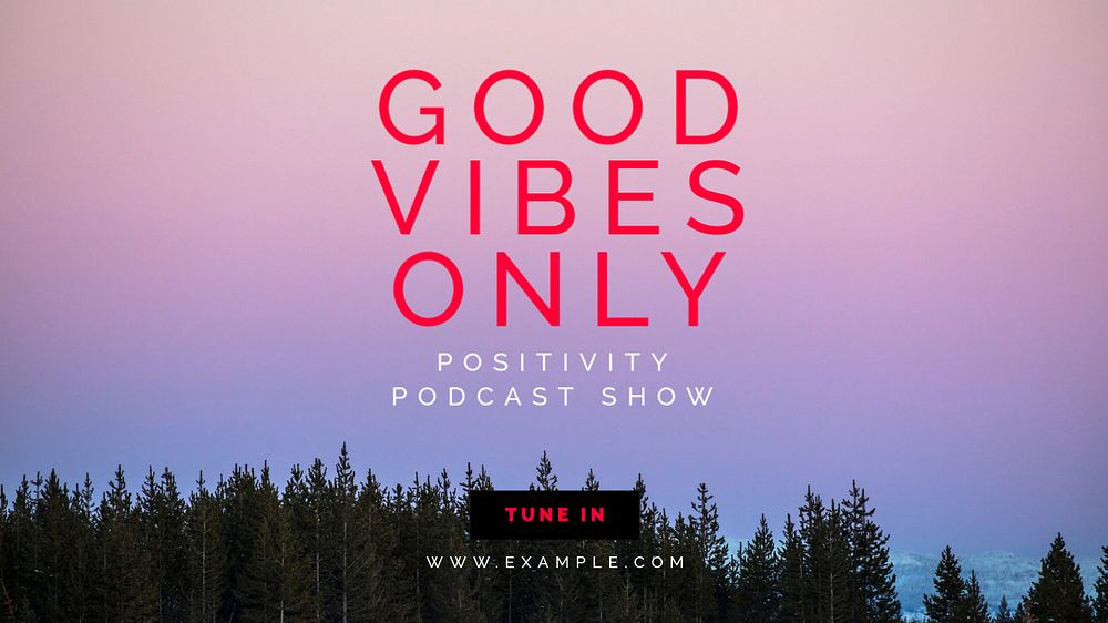 Good vibes only blog banner template, editable text