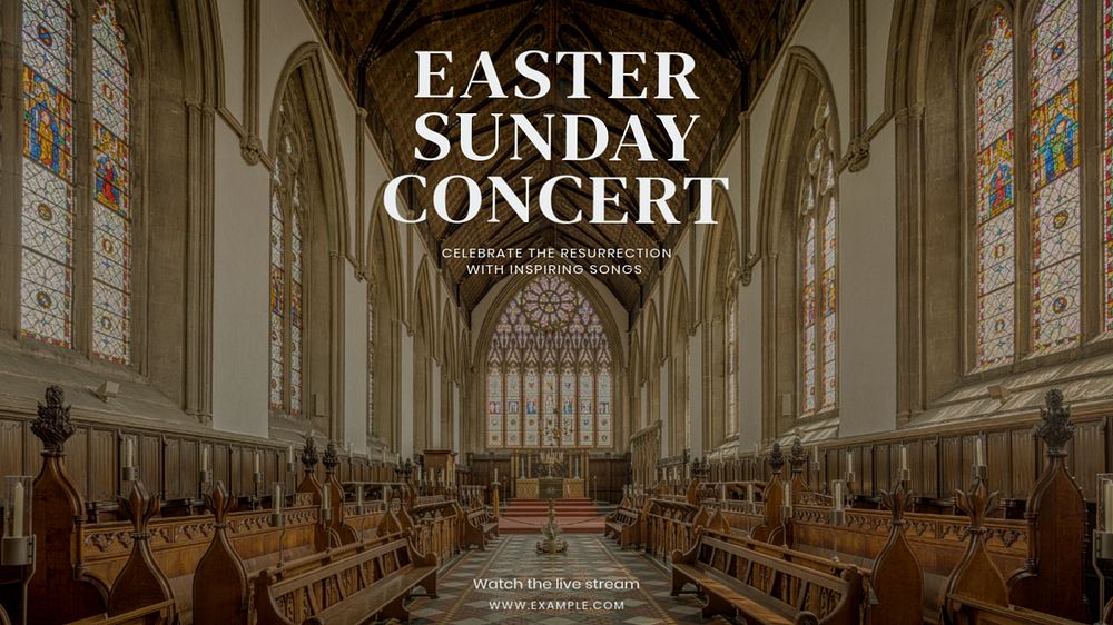 Easter Sunday concert Facebook cover template, editable design