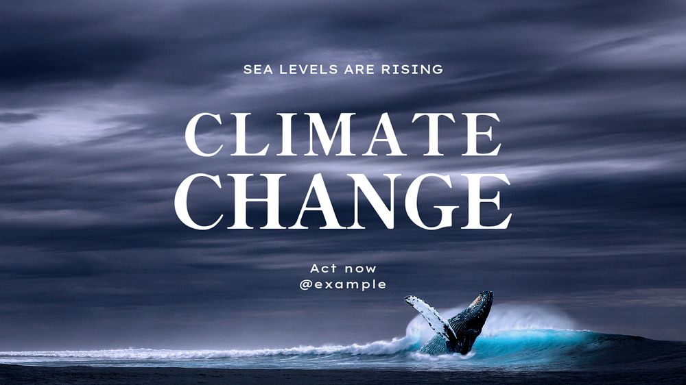 Climate change Facebook cover template, editable design