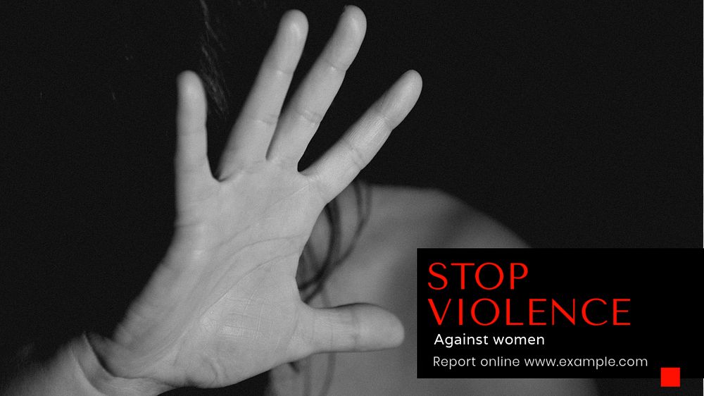 Violence against women blog banner template, editable text