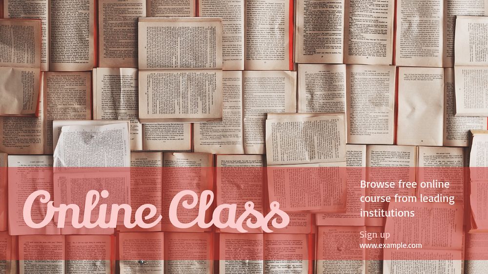 Online class  blog banner template, editable text