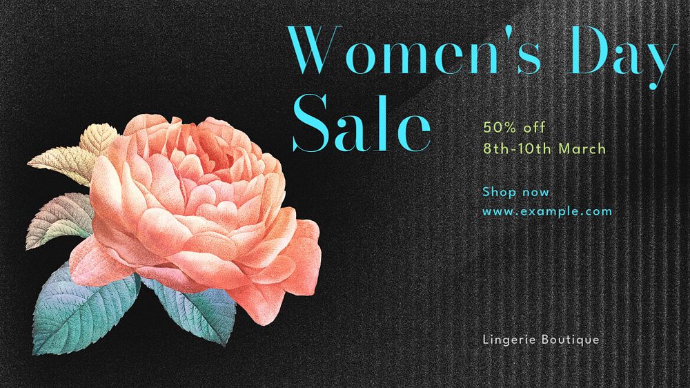 Women's day sale blog banner template, editable text