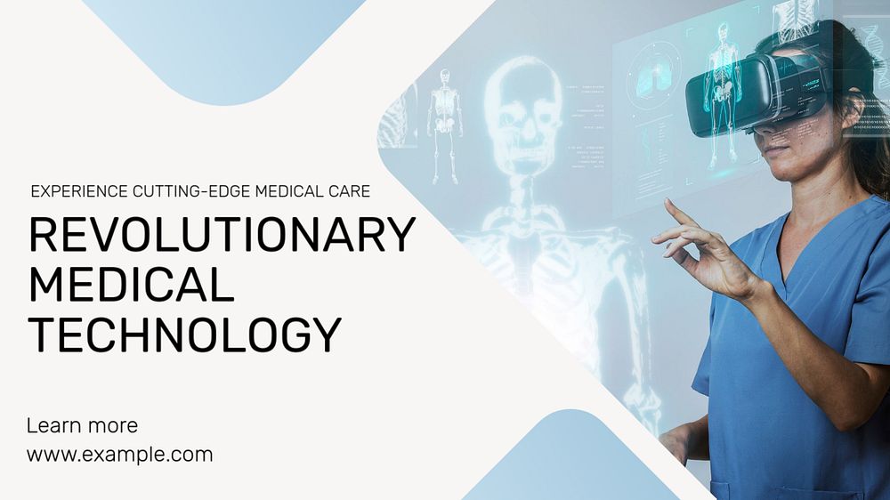 Medical technology blog banner template, editable text