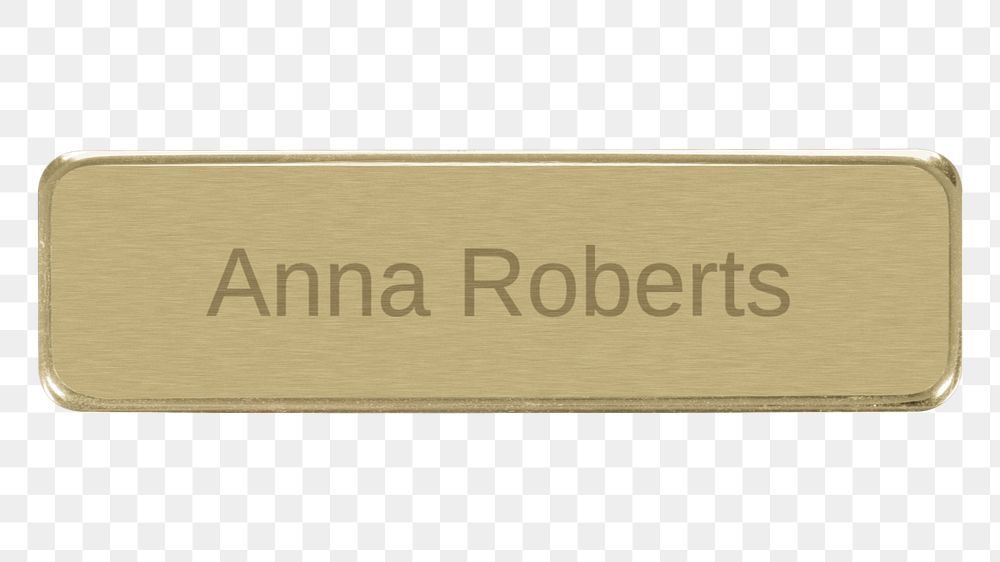 Gold name badge pin  editable mockup element