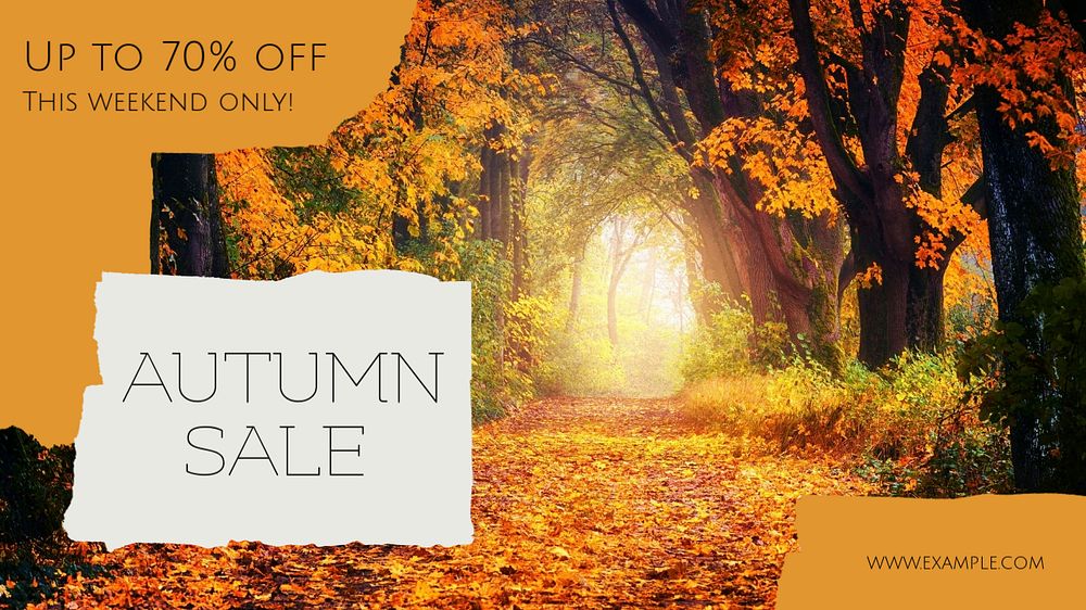 Autumn sale blog banner template, editable text