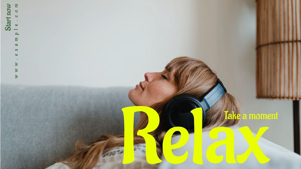 Relax blog banner template, editable text