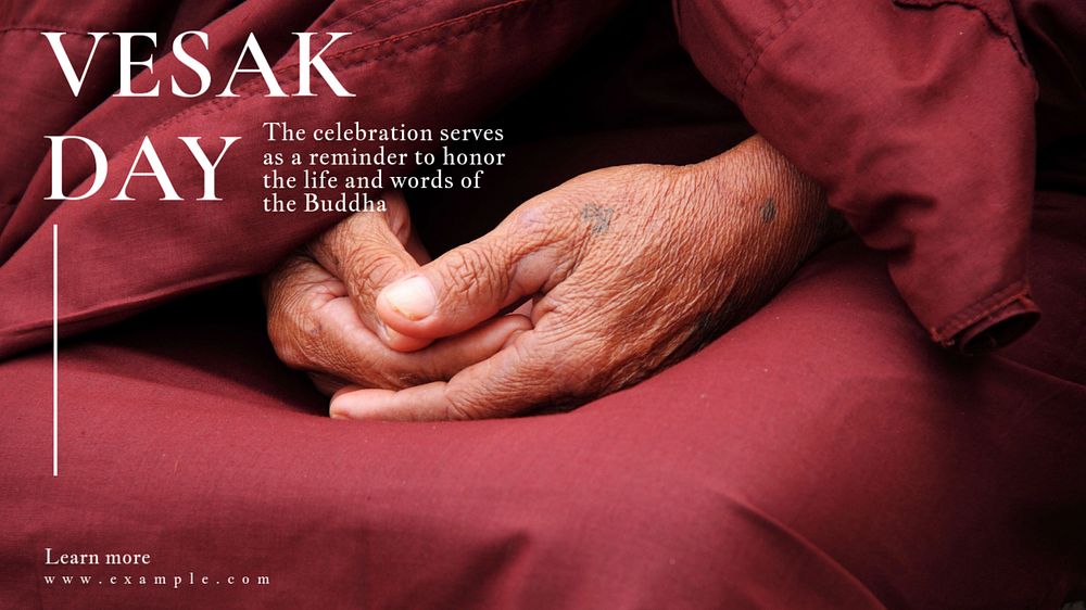 Vesak day blog banner template, editable text