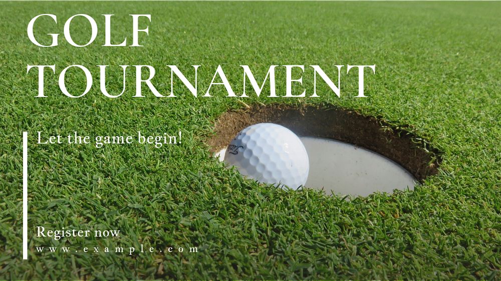 Golf tournament blog banner template, editable text