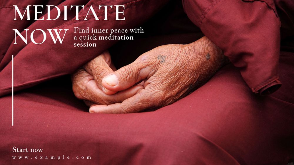 Meditate now blog banner template, editable text