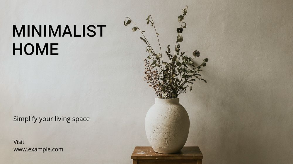 Minimalist home decor blog banner template, editable text