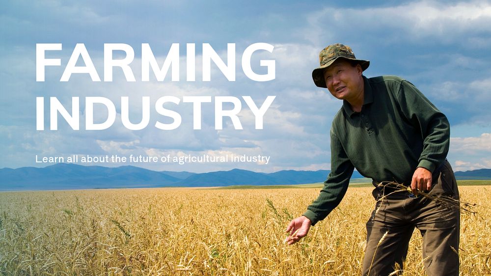 Farming industry blog banner template, editable text