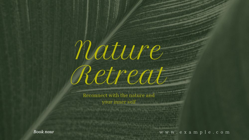 Nature retreat blog banner template, editable text