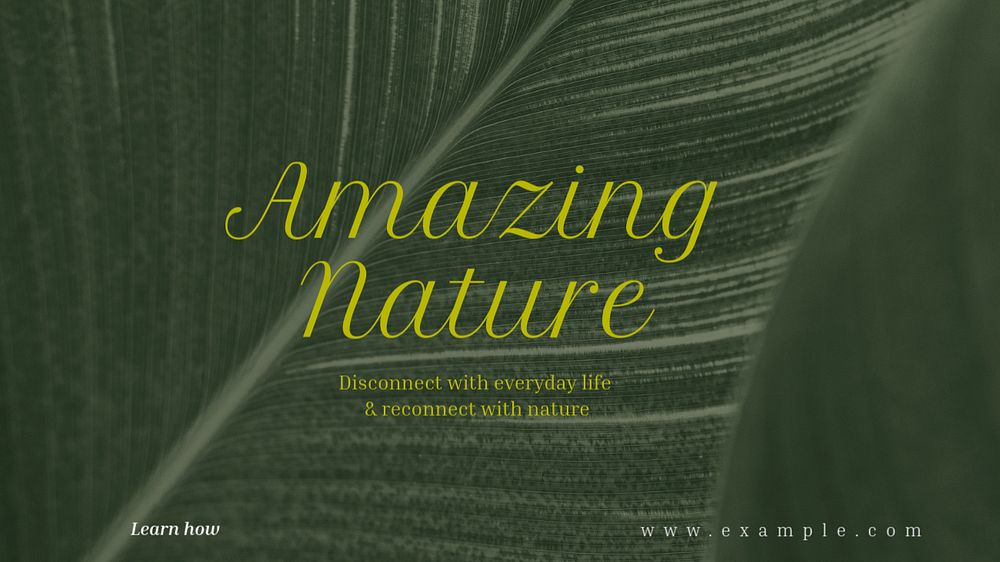 Amazing nature blog banner template, editable text