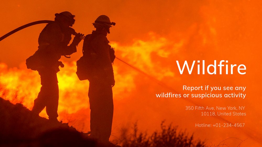 Wildfire report blog banner template, editable text