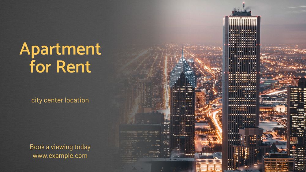 Apartment for rent blog banner template, editable text