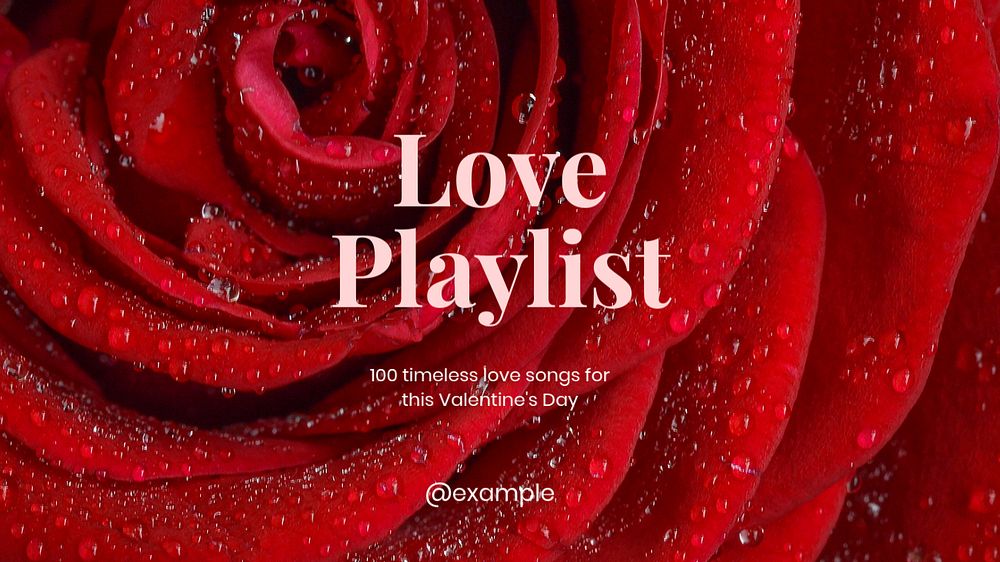 Love playlist blog banner template, editable text