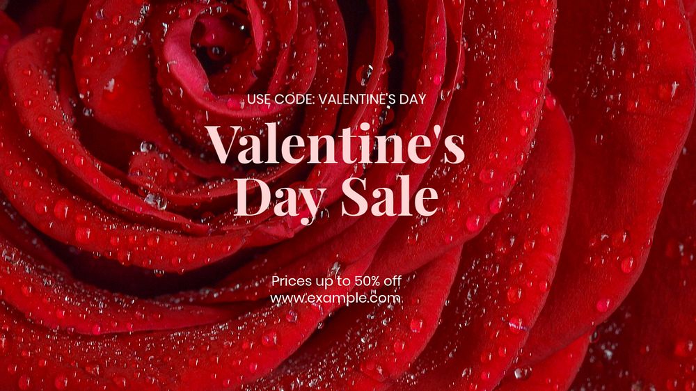 Valentine's Day sale blog banner template, editable text