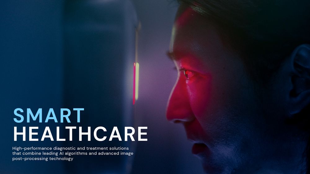 Smart healthcare blog banner template, editable text