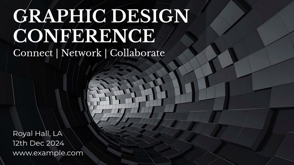 Graphic design conference blog banner template, editable text