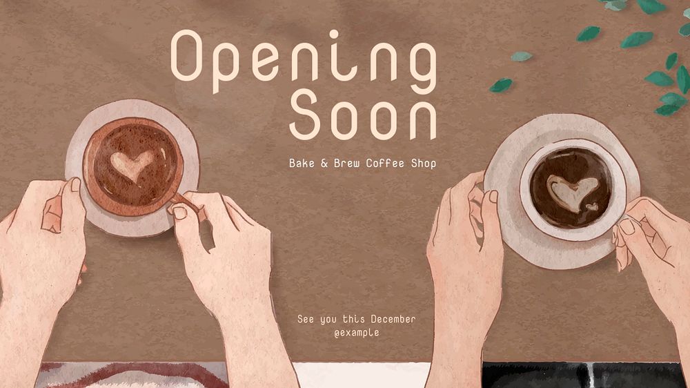 Opening soon blog banner template, editable text