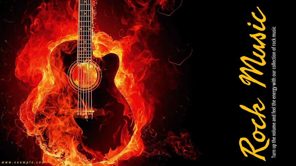 Rock music blog banner template, editable text