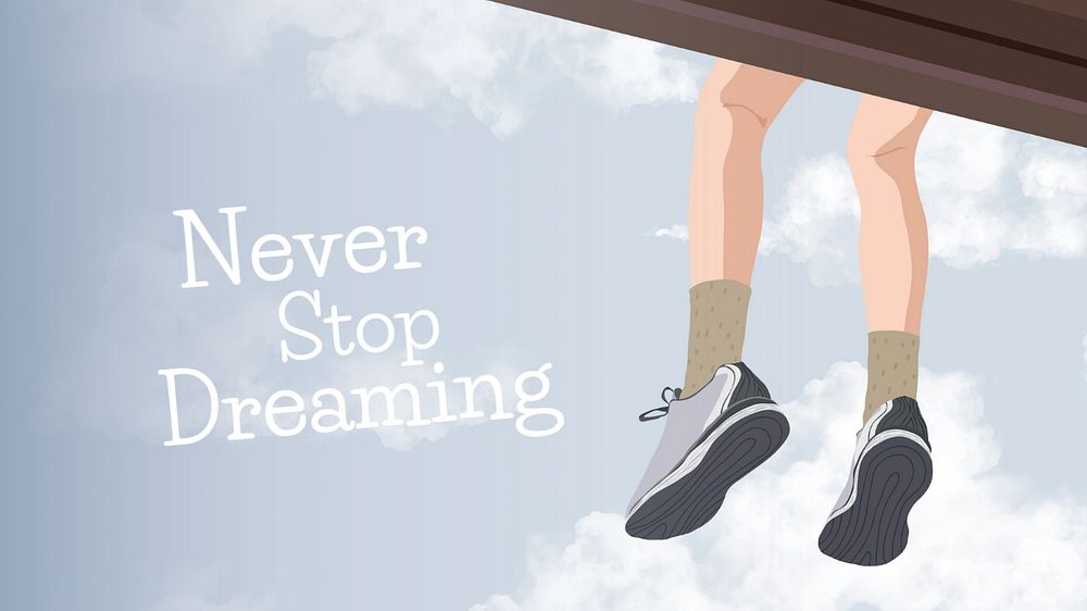 Never stop dreaming blog banner template, editable text