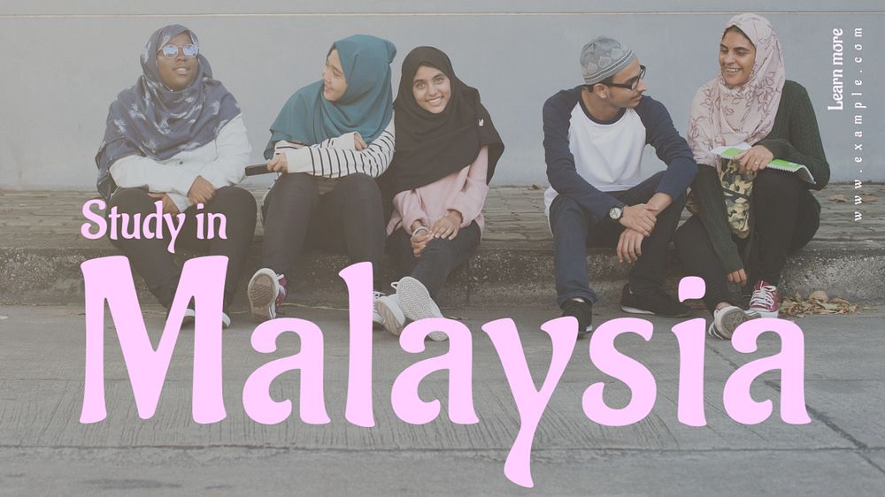 Study in Malaysia blog banner template, editable text