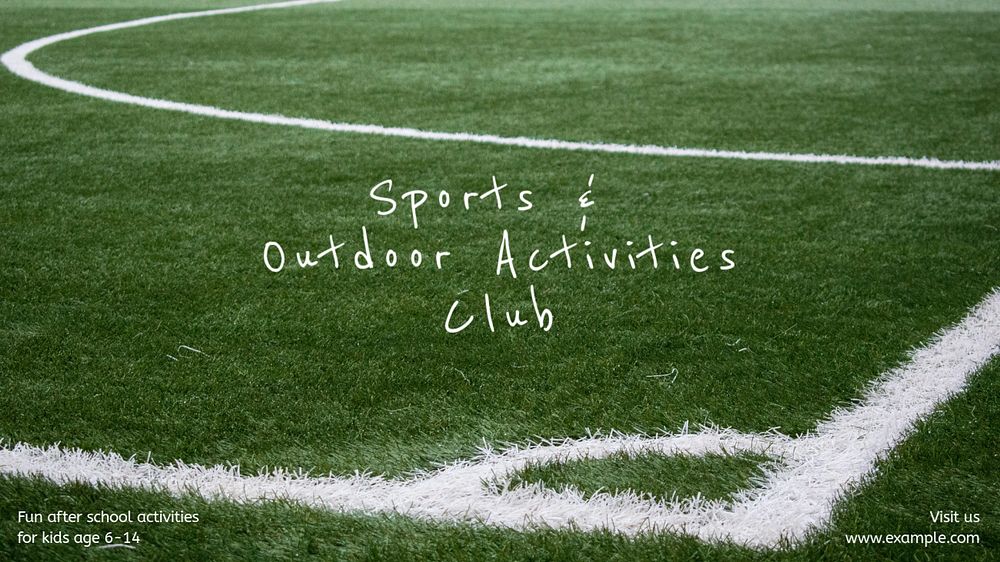 Kids sports club blog banner template, editable text