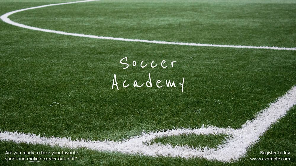 Soccer academy Facebook cover template, editable design