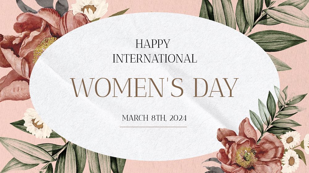 Women's day blog banner template, editable text