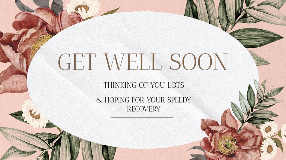 Get well soon blog banner template, editable text